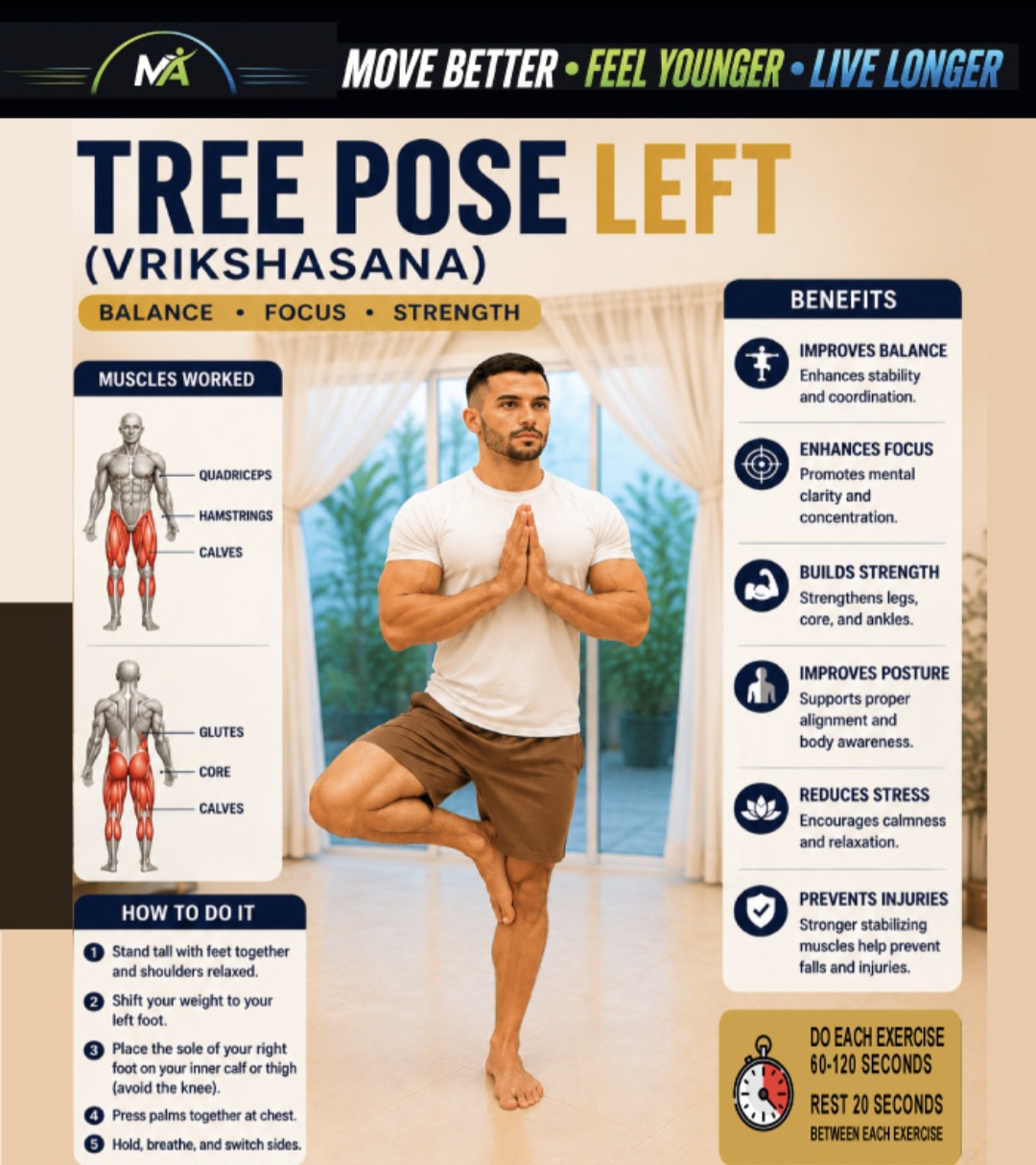 TREE POSE — LEFT