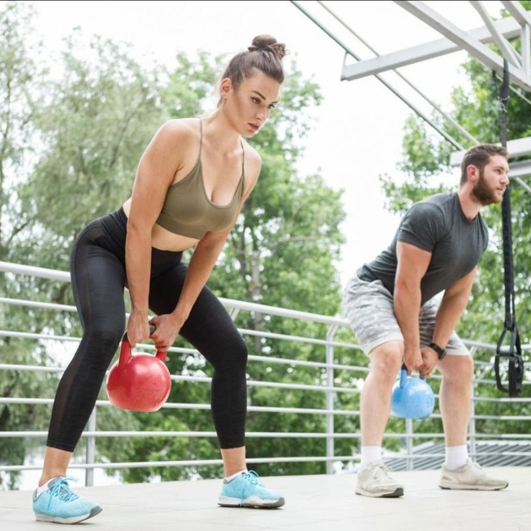Kettlebell exercise demonstration