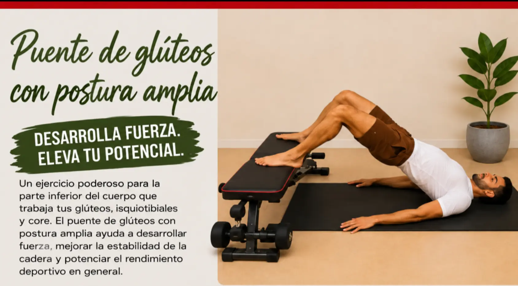 PUENTE DE GLÚTEOS CON POSTURA AMPLIA