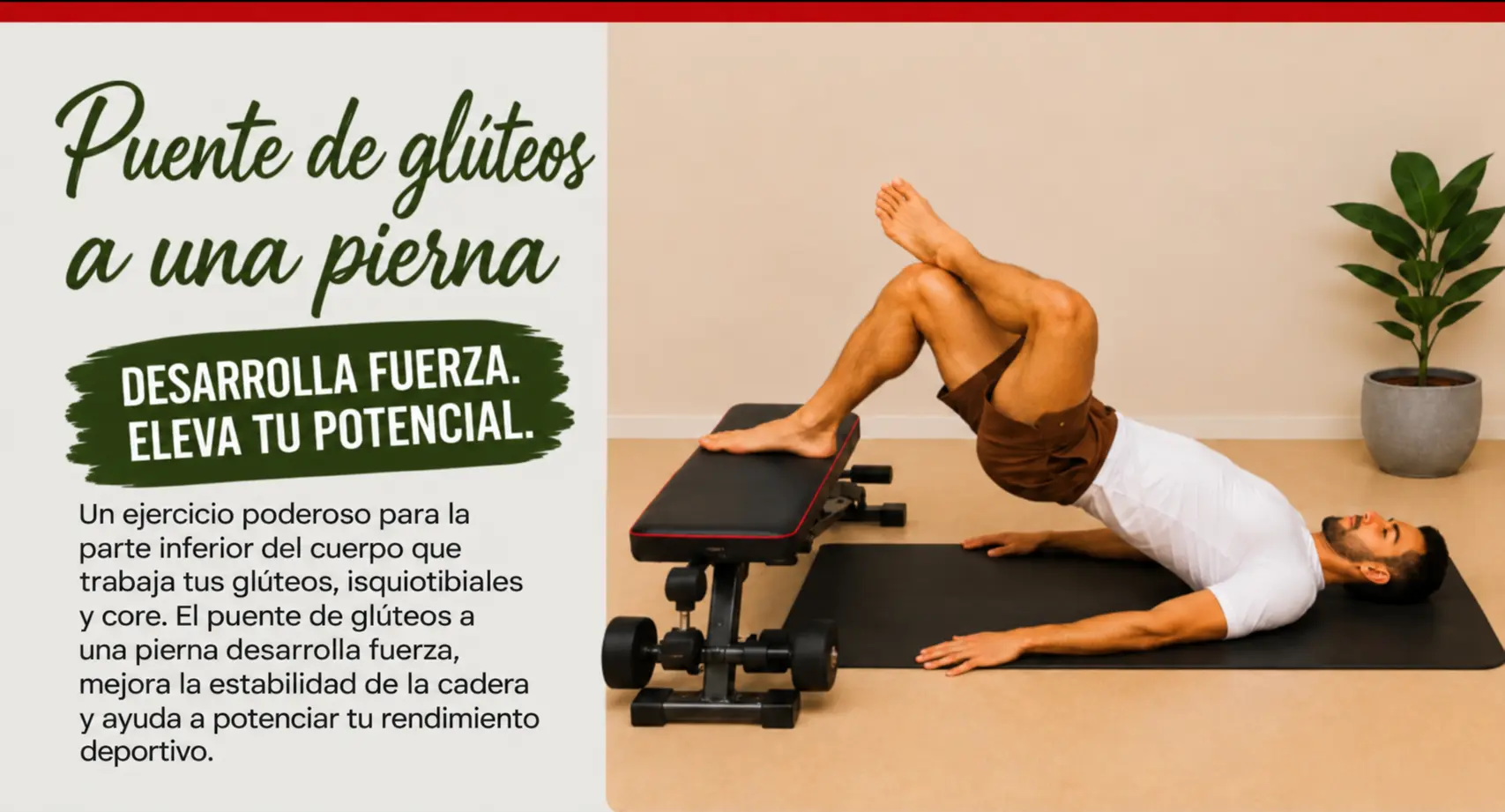PUENTE DE GLÚTEOS A UNA PIERNA