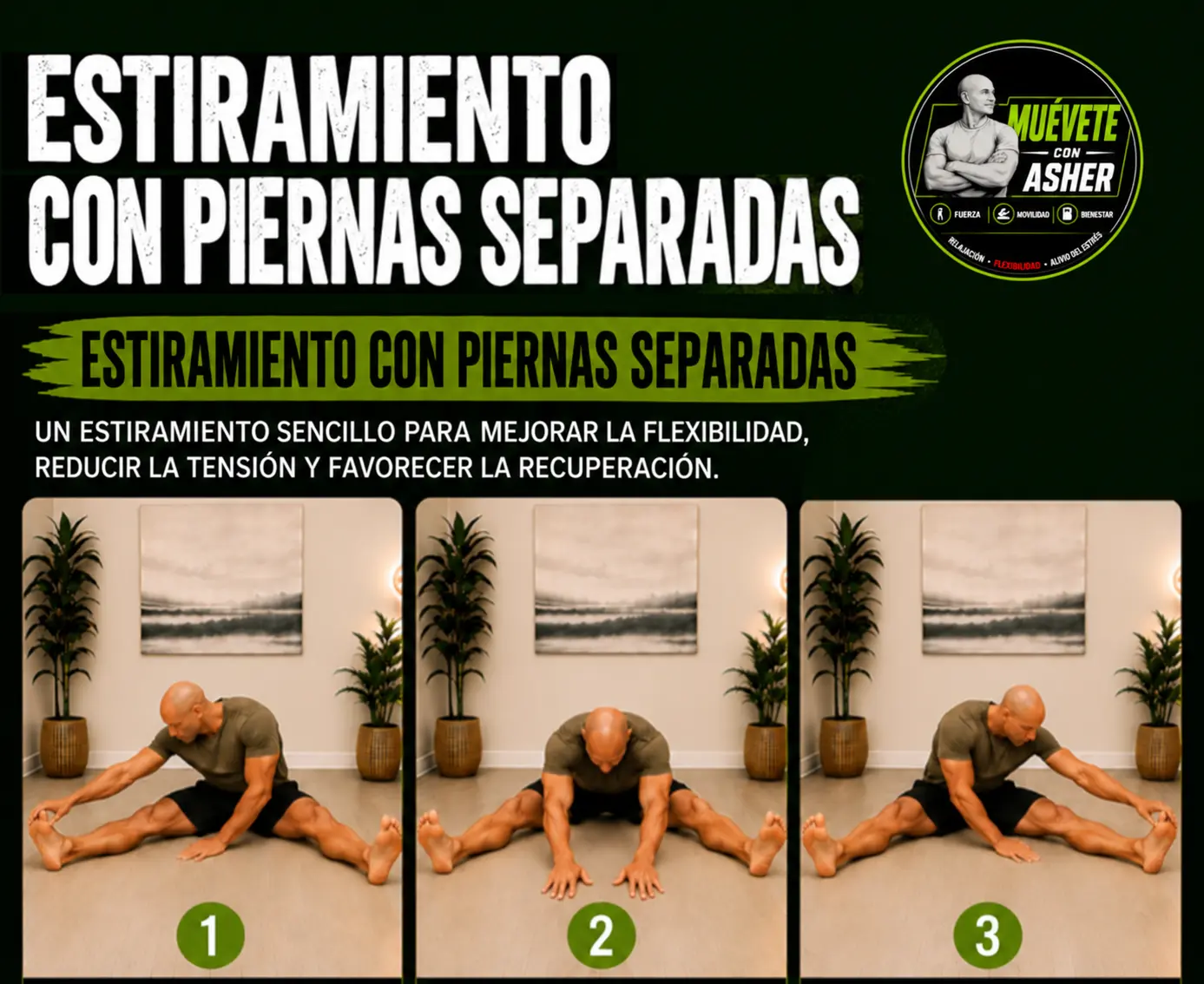 ESTIRAMIENTO CON PIERNAS SEPARADAS
